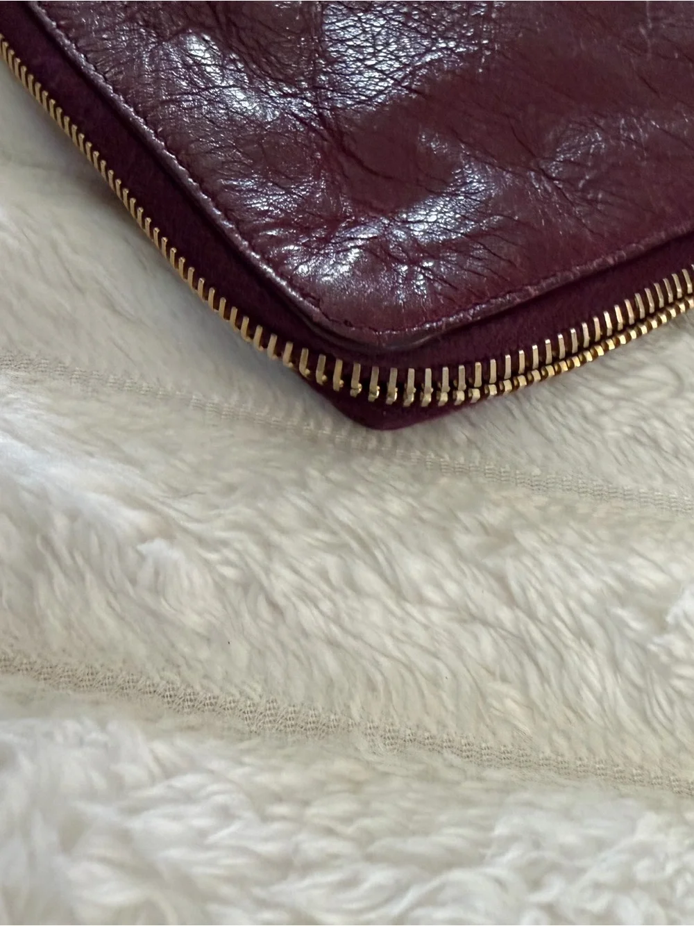 Balenciaga Deep Wine Leather Zip Clutch - Picture 13 of 16